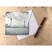 Düsseldorf Fernsehturm Rheinpromenade - Fine Art Print Foto - Klappkarte mit Umschlag - Format quadratisch Bild 2