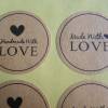 12  Sticker * Handmade with love  * RUND   Aufkleber Etiketten  selbstklebend, Bild 2