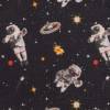 Baumwolle Baumwollstoff Popeline Swafing Kim  Astronauten im Weltall auf schwarz Oeko-Tex Standard 100 (1m/ 9,-€) Bild 2