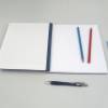 Japanbindung, Orangenpapier, dunkel-blau rot, 110 Blatt Recycling-Papier, 22 x 21 cm, handgefertigt Bild 7
