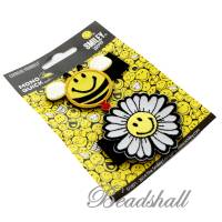 2 Bügelbilder original SMILEYWorld Biene und Blume Wechselpatch mit Klettband Bild 2