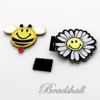 2 Bügelbilder original SMILEYWorld Biene und Blume Wechselpatch mit Klettband Bild 3