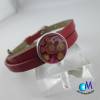 Wickel Armband mit Schnalle rot  handgearbeitete Schiebeperle  ART 4024 und Palme Bild 2
