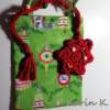 Weihnachtlicher Einkaufsbeutel in Gelbgrün mit weinrotem Lesestern- Geschenk- Anhänger Geschenk Kind Bild 5