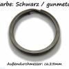 2 Schlüsselringe / split Rings 25 mm Durchmesser Farbe Schwarz / Gun Metall Bild 2