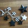 Sterne,  Schlüsselanhänger, Taschenanhänger, schwarz- weiss Bild 2