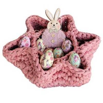 Häkel-Anleitung für ein Körbchen für Eier aus Textilgarn