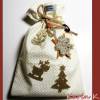 Geschenk- Beutel mit Häkel- und Filzapplikationen Wollweiß Beige Nougat Advents- und Weihnachtsdekoration Bild 8