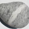 Granit Kieselstein Kissen hellgrau handgefilzt aus Wolle - Füllung Polyester Hohlfaserkügelchen Bild 3
