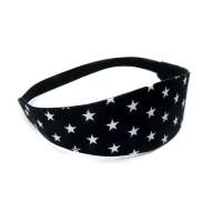 Haarband zum Wenden Sterne schwarz weiß Stirnband Abschminkband Yoga Wendehaarband Baumwolle Bild 1