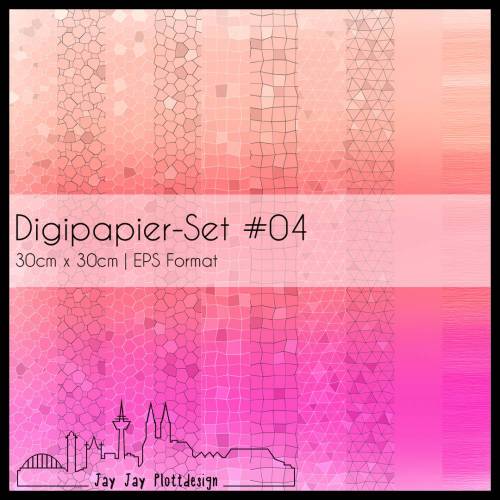 Digipapier Set #04 (orange & pink) zum ausdrucken, plotten, scrappen, basteln und mehr