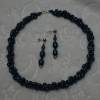 Schmuckset aus dunkelblauen Perlen in türkischer Häkeltechnik Bild 3