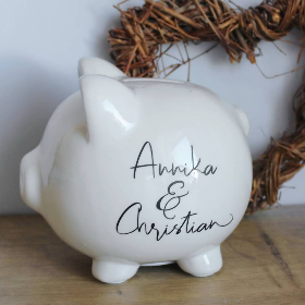 Sparschwein, Geldgeschenkverpackung "Brautpaar" aus der Manufaktur Karla