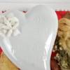 Geldgeschenk Hochzeit, Hochzeitsgeschenk, mit großem Herz aus Keramik, rot weiß Bild 2