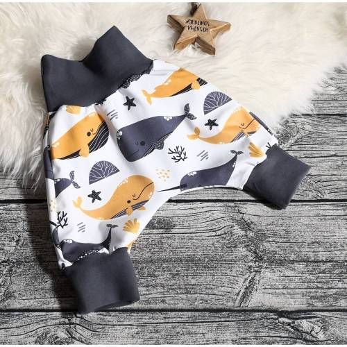 Pumphose Größe 62, Babykleidung, Hose mit Walen