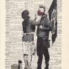 Banksy - Mother and Son - Druck auf antiquarischer Buchseite Bild 2