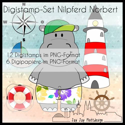 Digistamp Set Nilpferd Norbert