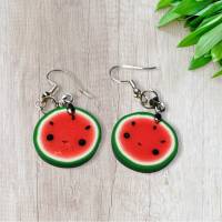 Kawaii Melonenscheiben Ohrringe aus Fimo Bild 2