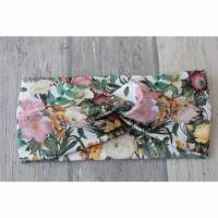 Knotenhaarband/Stirnband Jersey floral rosa/bunt Bild 1