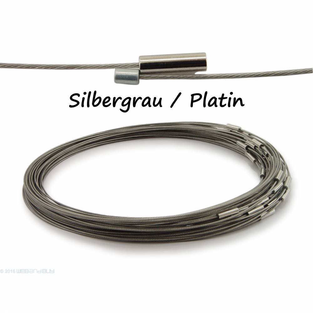 Halsreif aus Stahl Magnetverschluss Farbe: Silbergrau / Platin Länge ca. 50 cm Bild 1
