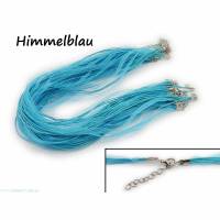2 x Halskette Organzaband Schleifenband Schmuckband Kette * Farbe: Himmelblau * Bild 1