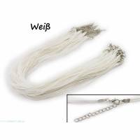 2 x Halskette Organzaband Schleifenband Schmuckband Kette * Farbe: Weiß * Bild 1