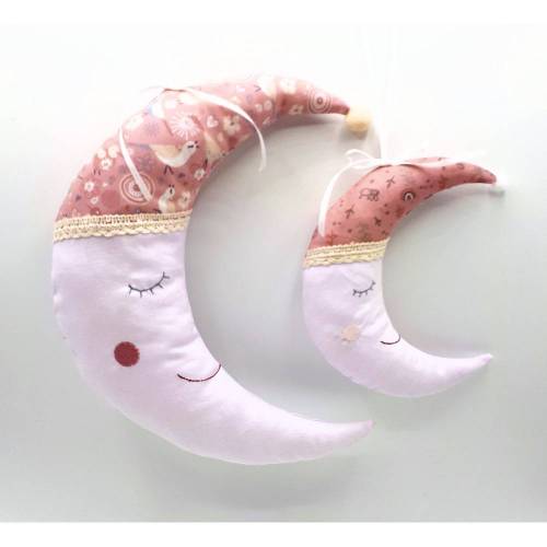 ITH Stickdatei Mond mit Mütze Set – Stickdateien für Kinderzimmer Deko in vier Größen