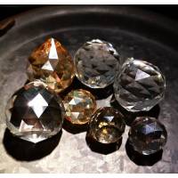 1 Glasanhänger, Suncatcher, Regenbogen-Kristall, 35x32 mm,klar, hellbraun, grau Bild 1