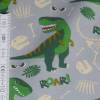 14,40 EUR/m Sommersweat / French Terry Baumwolle Jersey Dinosaurier / Dino lifecycle grün auf blaugrau Bild 6