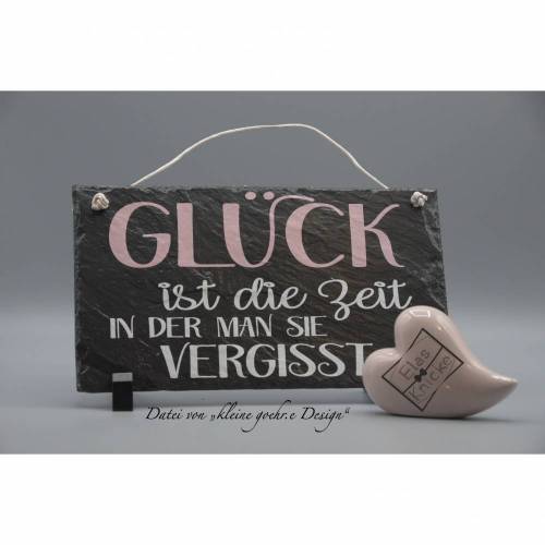 Schiefertafel Glück