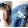 Headpiece; Minihütchen; Baske / blau mit Blütenperlen / one size Bild 3
