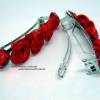 2 Haarspangen rote Rosen und Cabochon 7 cm Bild 4