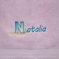 Besticktes Handtuch personalisierter gestickter Name mit maritimem Monogramm Gästehandtuch Geburtstagsgeschenke Bild 1