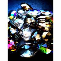 1 Glasanhänger, Suncatcher, Regenbogen-Kristall,  Prisma, Glastropfen, ca. 38x22,50mm, Farbauswahl Bild 1