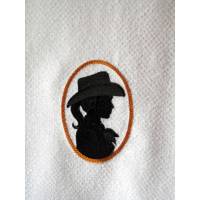 Besticktes personalisiertes Handtuch mit Cowgirl-Motiv Monogramm Frotteetuch originell edel Geburtstagsgeschenke Bild 1