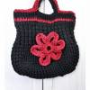 Häkel-Anleitung für eine Hand-Tasche aus Textilgarn mit Blume Bild 3