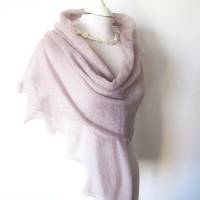Dreieckstuch lila-grau aus Mohair, leichtes Schultertuch mauve taupe, Damen-Schal gestrickt, Schulterwärmer Bild 2