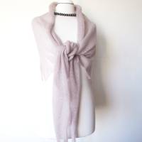 Dreieckstuch lila-grau aus Mohair, leichtes Schultertuch mauve taupe, Damen-Schal gestrickt, Schulterwärmer Bild 5
