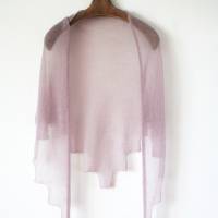 Dreieckstuch lila-grau aus Mohair, leichtes Schultertuch mauve taupe, Damen-Schal gestrickt, Schulterwärmer Bild 6