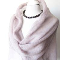 Dreieckstuch lila-grau aus Mohair, leichtes Schultertuch mauve taupe, Damen-Schal gestrickt, Schulterwärmer Bild 7