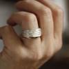 Ring, "RIFF", Silber, breit, massiv, ziseliert, gehämmert,Goldschmiedearbeit, Kathi Breidenbach Bild 8