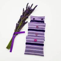 3er Set lila Lavendelduftkissen, Lavendelsäckchen, ca 10 cm x 10 cm, Lavendel aus Eigenanbau, ohne Füllstoffe Bild 1