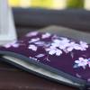 Kosmetiktasche S PFLAUMENBLÜTE Blumen pflaume violett grau Kunstleder Blüten Schminktasche Bild 4
