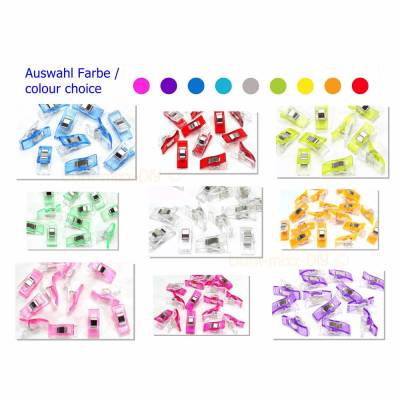 25 Wonder Clips Stoffklammern, Wonderclip, Farbe Auswahl, Nähzubehör, blau rot gelb grün rosa, Stecknadel Ersatz