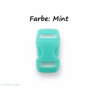 5 x Click Clip Verschluss Farbe: Mint Schnalle Steckverschluss für Paracord Rucksack Gürtel Bild 1