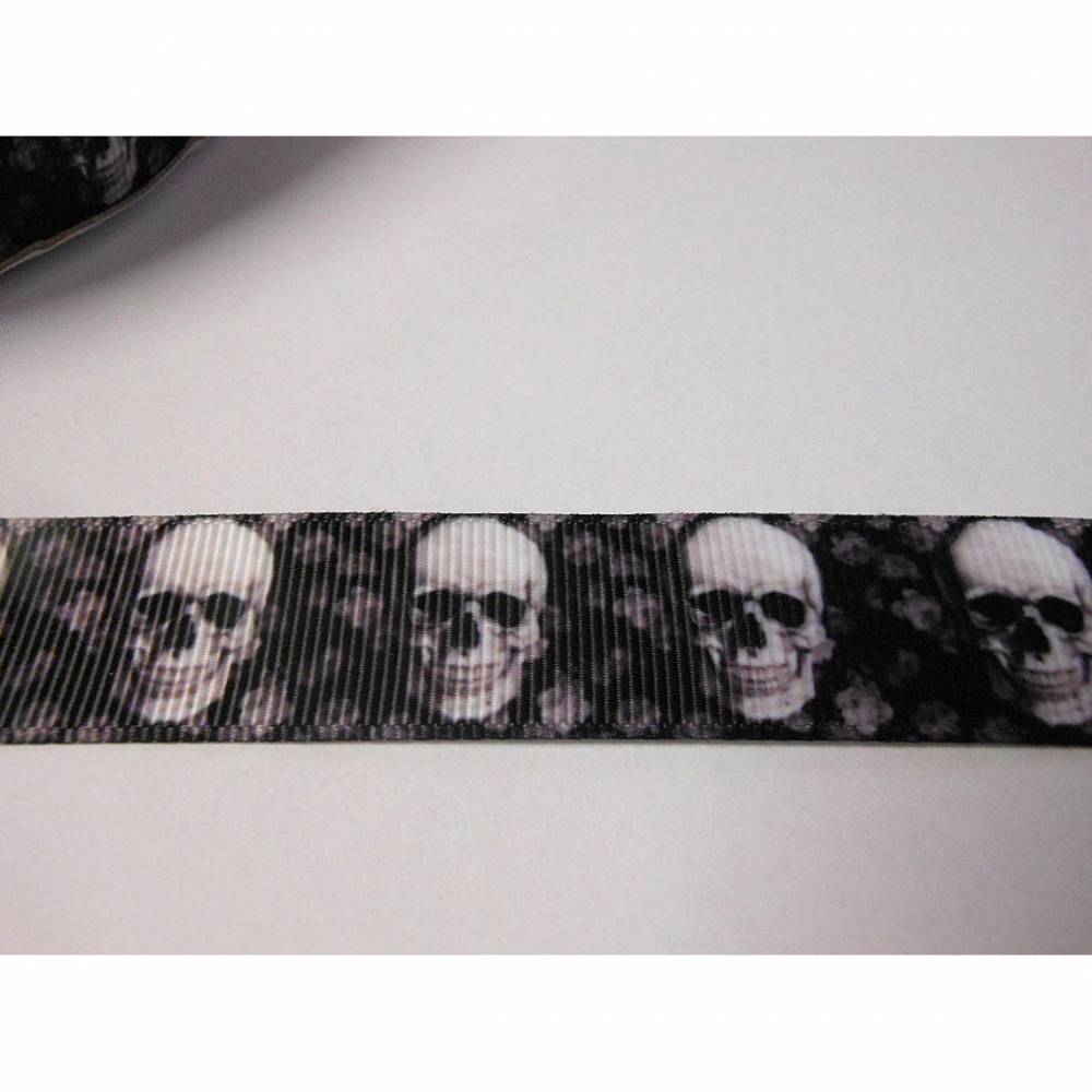 Schwarz Blau Weiss Totenkopf Stern Muster | Ivybands ® IVY838 Das Anti-Rutsch Haarband | One Size Black Blue Skull 1,6 cm Breite