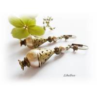 1 Paar Ohrhänger mit Klappbrisuren - Ohrringe - antiker Stil, boho, romantisch - bronze, caramel Bild 1