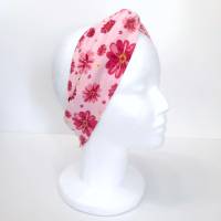 Turban Stirnband, Haarband rosa geblümt Bild 2