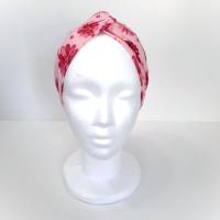 Turban Stirnband, Haarband rosa geblümt Bild 3