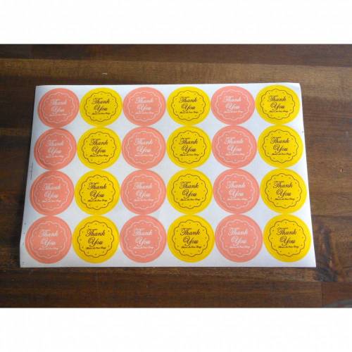 24  Sticker * Thank you  Have a nice day*  RUND Aufkleber Etiketten  selbstklebend,
